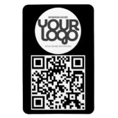 QR Code Customizable Modern Black Business Card Magneet (Verticaal)
