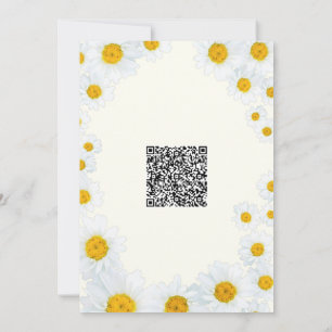 QR Code Daisy Flowers Baby shower Uitnodiging