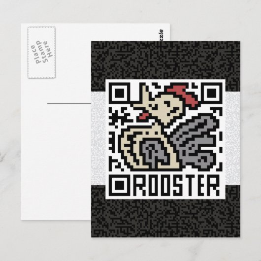 QR-code de Rooster Briefkaart (Voorkant / Achterkant)