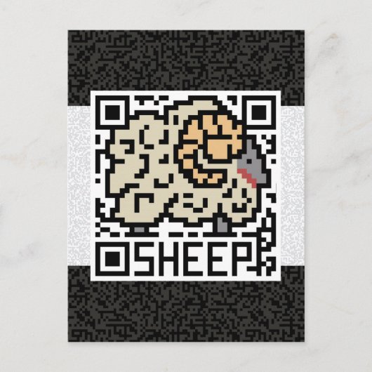 QR-code de schapen Briefkaart (Voorkant)