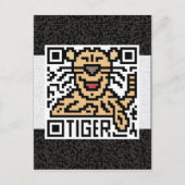 QR-code de tijger Briefkaart (Voorkant)