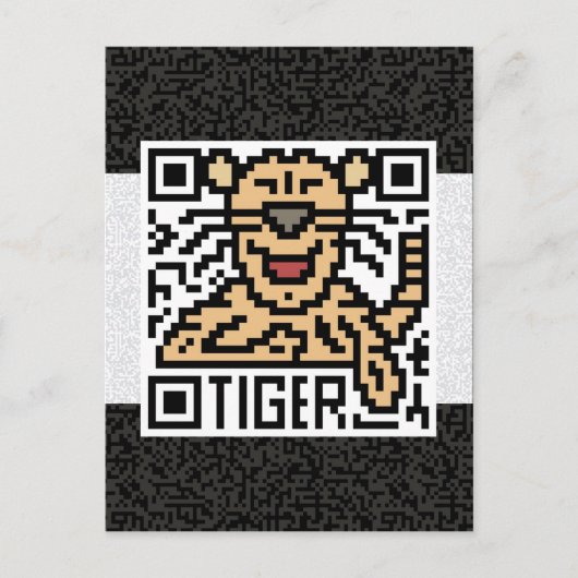QR-code de tijger Briefkaart (Voorkant)