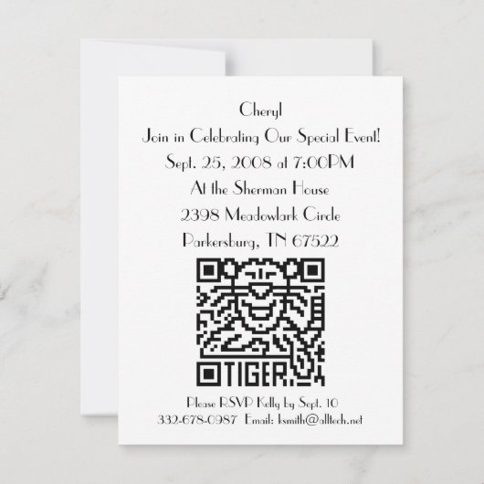 QR-code de tijger Kaart (Achterkant)