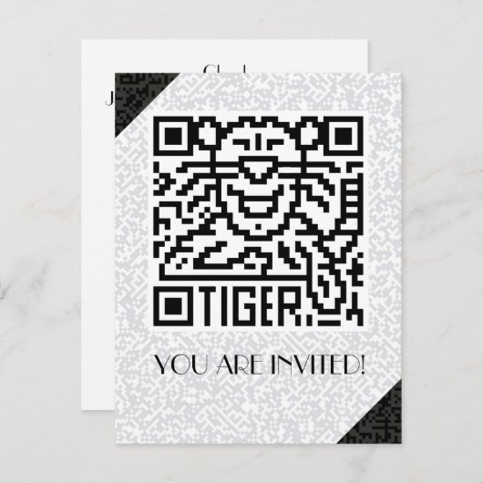 QR-code de tijger Kaart (Voorkant / Achterkant)