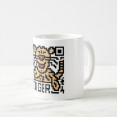 QR-code de tijger Koffiemok (Voorkant rechts)