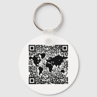 QR-code - De wereld Sleutelhanger