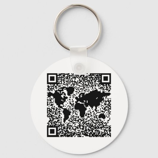 QR-code - De wereld Sleutelhanger (Voorkant)