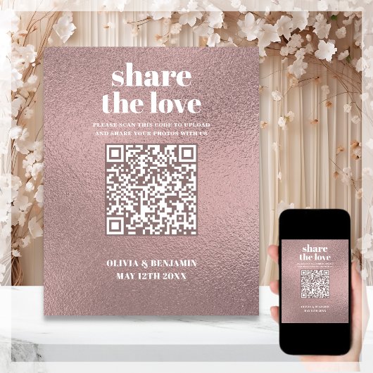 QR-code Deel het Roos Gold Weddenschap Poster