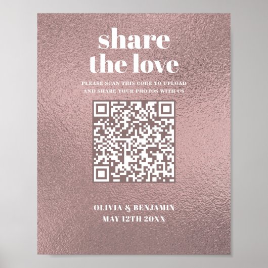 QR-code Deel het Roos Gold Weddenschap Poster (Voorkant)
