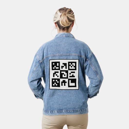 qr-code denim jacket (Model)