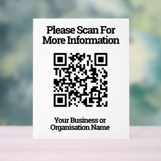 QR Code Design information Acryl Bord (Neutraal)