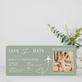 QR Code Destination Wedding Boarding Pass  (Staand voorkant)