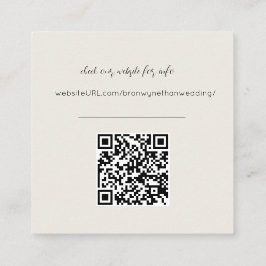 QR-code Details Seashell Sandy Beach Informatiekaartje (Achterkant)