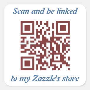 QR Code die de sjabloon van uw Zazzle-winkel promo Vierkante Sticker