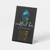 QR Code Digitale menucocktail bar Reclamebord Met Voetstuk (Voorkant)