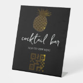 QR Code Digitale menucocktail bar Reclamebord Met Voetstuk (Voorkant)