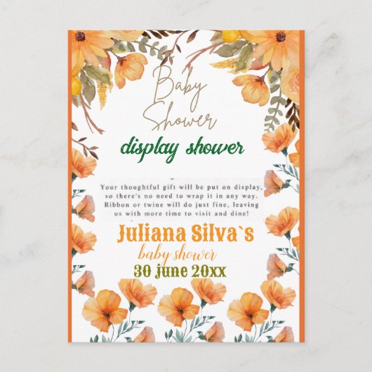 QR-code display baby shower Briefkaart (Voorkant)