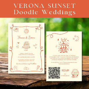 QR Code Doodle Hand getekend Verona Sunset Sinaasa Kaart