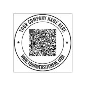 QR-Code Douanetekst Zakelijke Ronde Rubberzegel Rubberstempel (Afrduk)