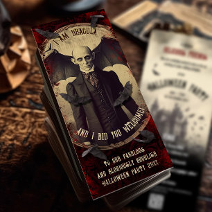 QR Code  Dracula Vampire Bats Halloween Kaart