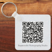 QR-code Dubbelzijdig code op de eigen bedrijfsite Sleutelhanger (Voorkant)