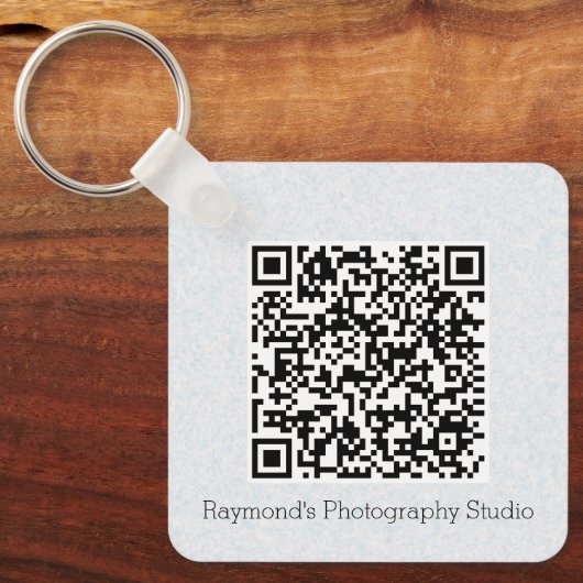 QR-code Dubbelzijdig code op de eigen bedrijfsite Sleutelhanger (Voorkant)