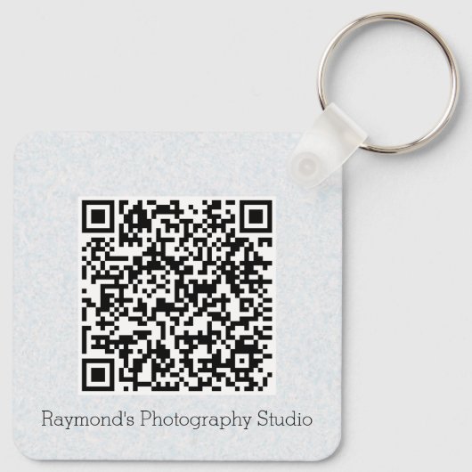 QR-code Dubbelzijdig code op de eigen bedrijfsite Sleutelhanger (Achterkant)