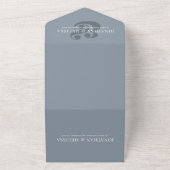 QR-code | Dusty Blue Overlay Photo Script Weddensc All In One Uitnodiging (Buitenkant)