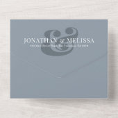 QR-code | Dusty Blue Overlay Photo Script Weddensc All In One Uitnodiging (Achterkant)