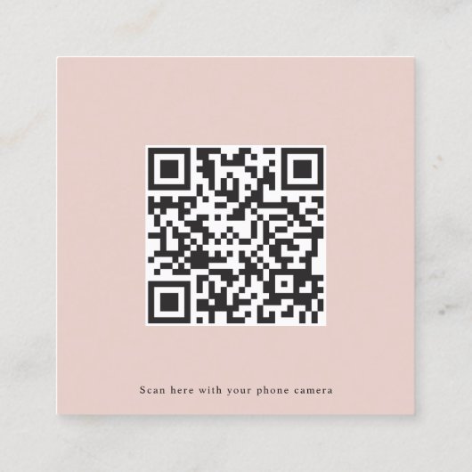 QR Code Dusty Rose rose Mariage en ligne Cartes RS (Dos)