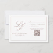 QR Code Dusty Rose Script Monogramme Mariage RSVP (Dos)