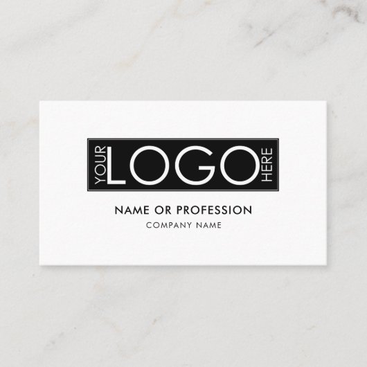 QR Code Eenvoudig Minimaal Wit Modern Business Log Visitekaartje (Voorkant)