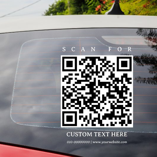 QR Code Eenvoudig Minimalistisch Zakelijk Auto Tru Raamsticker