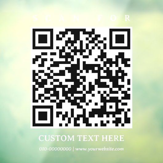 QR Code Eenvoudig Minimalistisch Zakelijk Auto Tru Raamsticker (Vel 3)