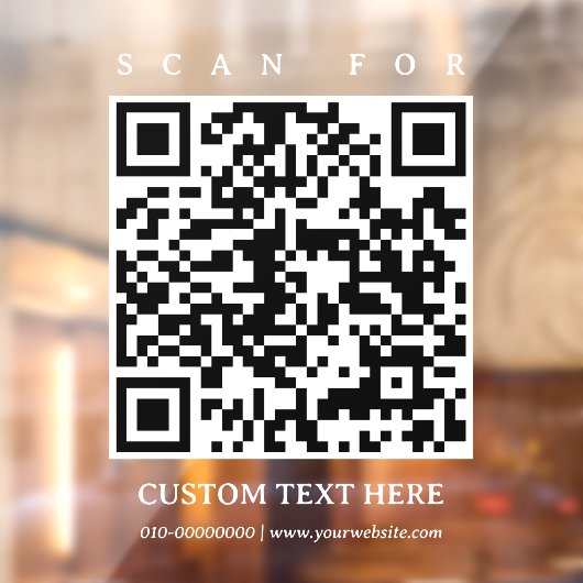 QR Code Eenvoudig Minimalistisch Zakelijk Auto Tru Raamsticker (Vel 2)