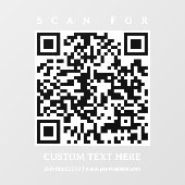 QR Code Eenvoudig Minimalistisch Zakelijk Auto Tru Raamsticker (Vel)