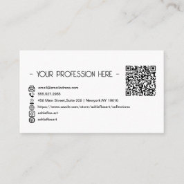 QR Code Eenvoudig Modern Minimaal Wit Instagram Visitekaartje