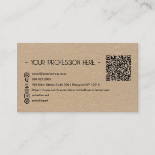 QR Code Eenvoudig Modern Minimal Brown Instagram Visitekaartje