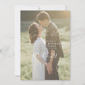 QR Code Eenvoudig Script 3 Foto Bruiloft Website Save The Date (Voorkant)