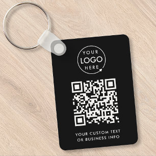 QR-code Eenvoudig zwart voor zakelijke Logo Sleutelhanger