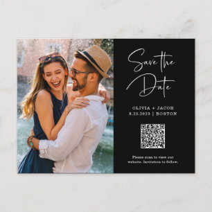 QR-code Eenvoudige en moderne foto sparen de Dat Briefkaart