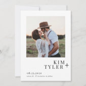 QR CODE eenvoudige moderne fotobruiloft Save The Date (Voorkant)