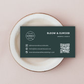 QR Code Eenvoudige Moderne Minimale Groene Logo Visitekaartje