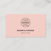 QR Code Eenvoudige Moderne Minimale Roze Logo Visitekaartje (Achterkant)