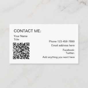 QR-code Eenvoudige promotionele zakelijke contact Contactkaartje