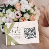 QR Code Eenvoudige RSVP Online Elegante Blozen Blo Informatiekaartje