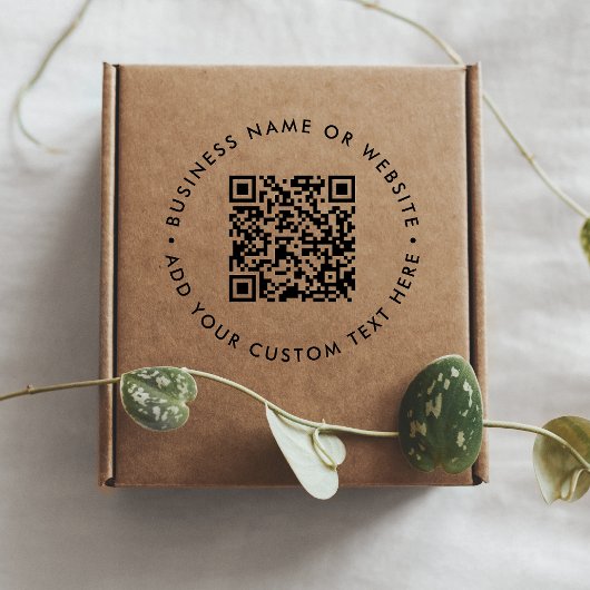 QR-code | Eenvoudige zakenronde met een modern min Rubberstempel