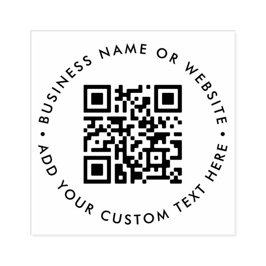 QR-code | Eenvoudige zakenronde met een modern min Rubberstempel (Afrduk)
