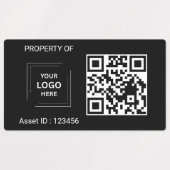 QR-code eigendom label zwart ontwerp (Design 1)