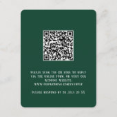 QR Code elegant bloemendonkergroen RSVP Kaartje (Achterkant)